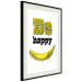 Wall Poster Happy Banana - English text and a yellow fruit on a white background 132204 additionalThumb 2