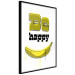 Wall Poster Happy Banana - English text and a yellow fruit on a white background 132204 additionalThumb 11