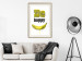 Wall Poster Happy Banana - English text and a yellow fruit on a white background 132204 additionalThumb 23