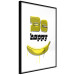 Wall Poster Happy Banana - English text and a yellow fruit on a white background 132204 additionalThumb 6