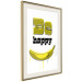 Wall Poster Happy Banana - English text and a yellow fruit on a white background 132204 additionalThumb 3