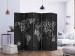 Room Separator Retro Continents (Black) II (5-piece) - world map and inscriptions 132704 additionalThumb 2