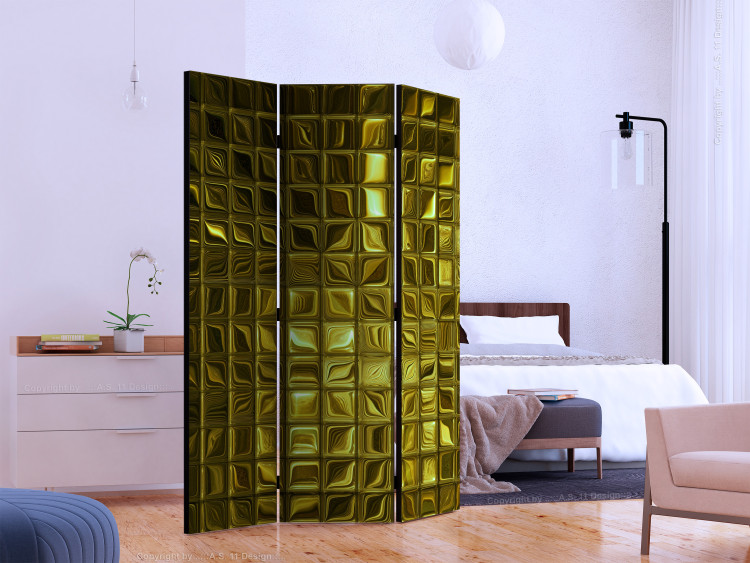 Room Separator Golden Glow (3-piece) - elegant mosaic of shiny tiles 133204 additionalImage 2