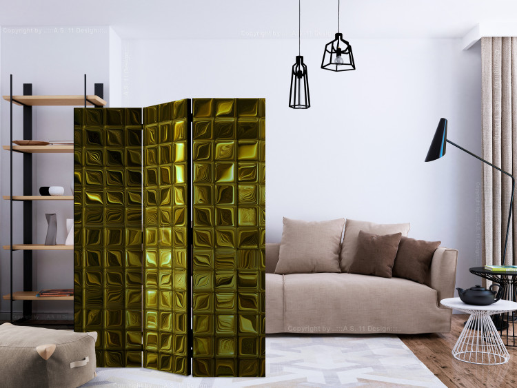Room Separator Golden Glow (3-piece) - elegant mosaic of shiny tiles 133204 additionalImage 4