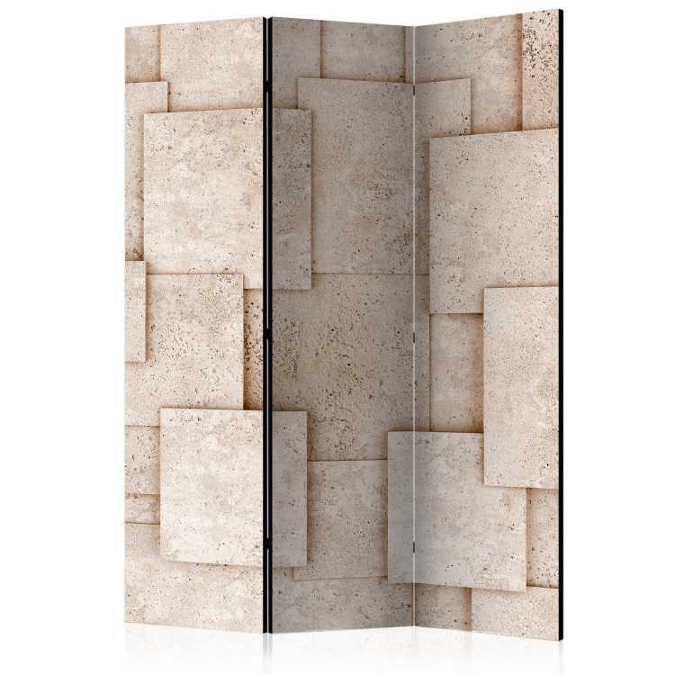 Room Divider Screen Industrial Dream (3-piece) - beige geometric composition 133504