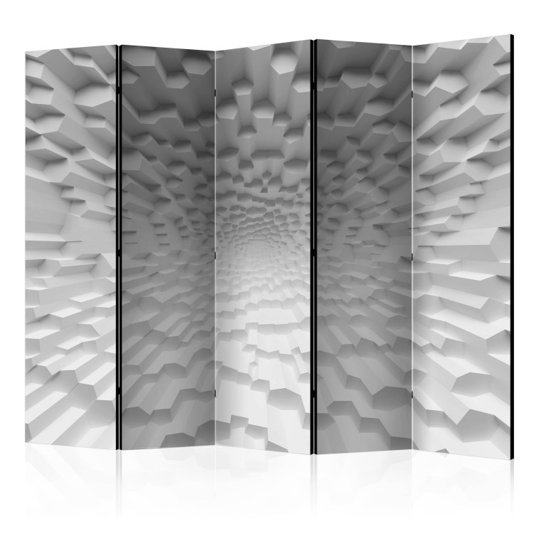Folding Screen Abyss of Oblivion II - abstract endless white tunnel with figures 133704