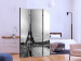 Room Divider Paris: Eiffel Tower - black and white cityscape architecture in fog 133804 additionalThumb 2