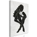 Canvas Art Print Seated woman figure - black woman silhouette on grey background 134204 additionalThumb 2