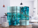 Room Divider Turquoise Idyll II (5-piece) - blue abstraction in plants 134304 additionalThumb 2