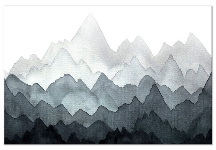 Canvas Mountain background - Abstraction with mountain in gray and white 134604