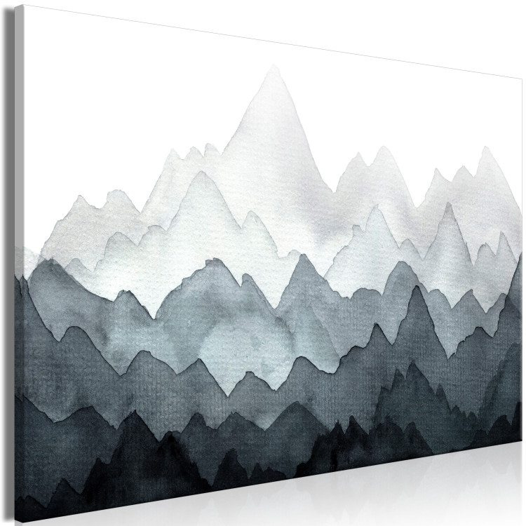 Canvas Mountain background - Abstraction with mountain in gray and white 134604 additionalImage 2