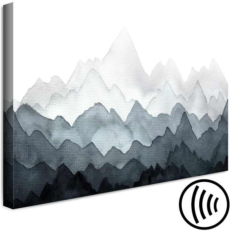 Canvas Mountain background - Abstraction with mountain in gray and white 134604 additionalImage 6