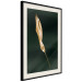Poster Leaf in the Wind - golden leaf composition on a dark green background 135604 additionalThumb 19