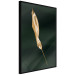 Poster Leaf in the Wind - golden leaf composition on a dark green background 135604 additionalThumb 22