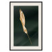 Poster Leaf in the Wind - golden leaf composition on a dark green background 135604 additionalThumb 3