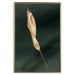 Poster Leaf in the Wind - golden leaf composition on a dark green background 135604 additionalThumb 6