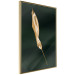 Poster Leaf in the Wind - golden leaf composition on a dark green background 135604 additionalThumb 23