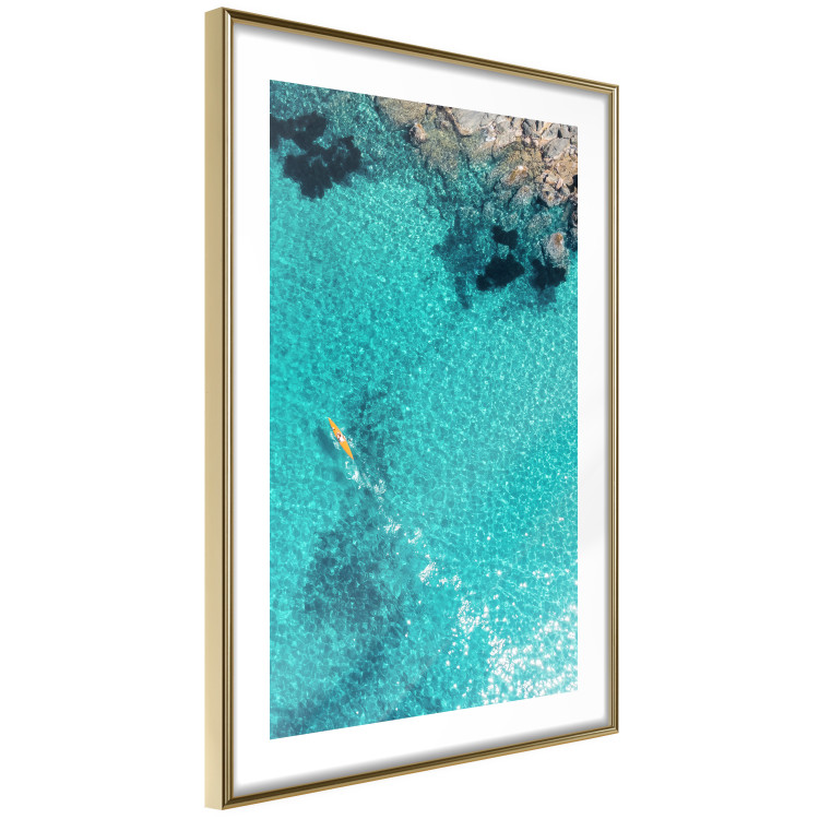 Poster Turquoise Depths - seascape of the azure sea and brown coastal rocks 135904 additionalImage 7