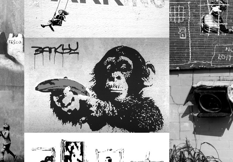 Large canvas print Banksy: Graffiti Collage [Large Format] 136504 additionalImage 3