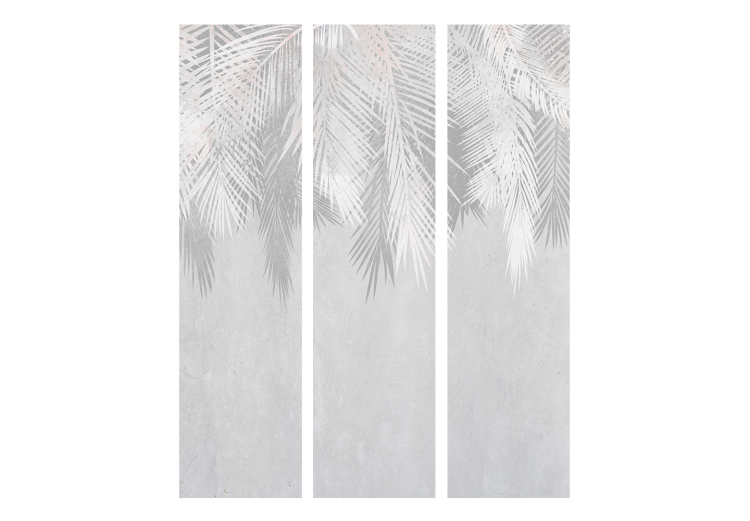 Room Divider Pale Palms (3-piece) - Alabaster leaves of tropical plant 138104 additionalImage 3