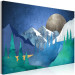 Canvas Print Evening Idyll - Graphics With Mountains and the Moon in Dark Colors 145504 additionalThumb 2