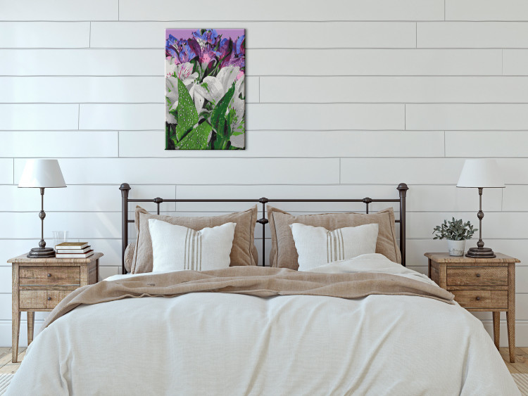 Paint by Number Kit Wild Tulips - Blooming White and Purple Flowers, Green Leaves 146204 additionalImage 2