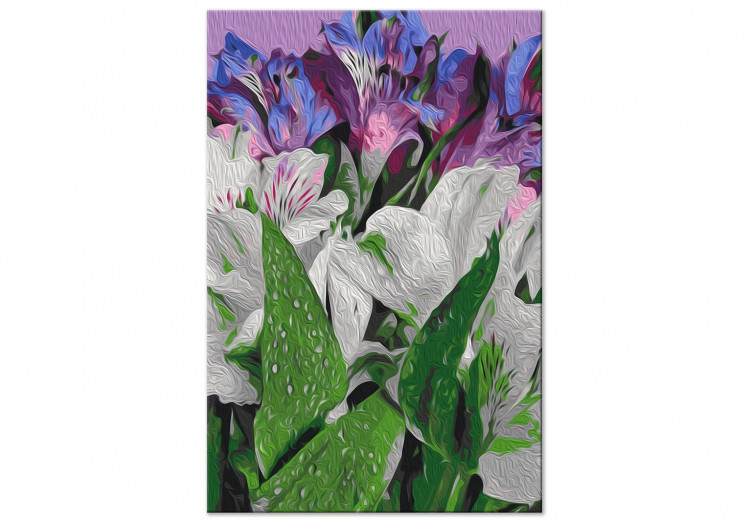 Paint by Number Kit Wild Tulips - Blooming White and Purple Flowers, Green Leaves 146204 additionalImage 3