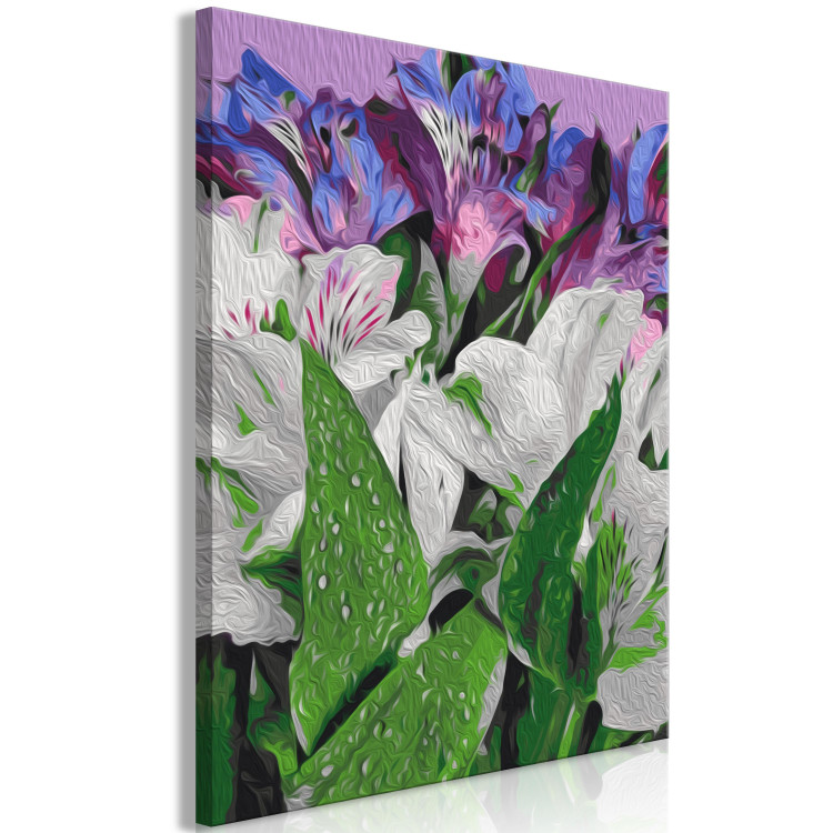 Paint by Number Kit Wild Tulips - Blooming White and Purple Flowers, Green Leaves 146204 additionalImage 4