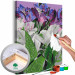 Paint by Number Kit Wild Tulips - Blooming White and Purple Flowers, Green Leaves 146204