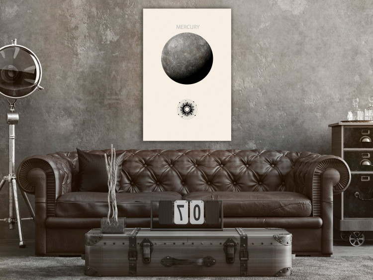 Canvas Art Print Mercury - The Smallest of the Planets of the Solar System in Graphic Terms 146304 additionalImage 3