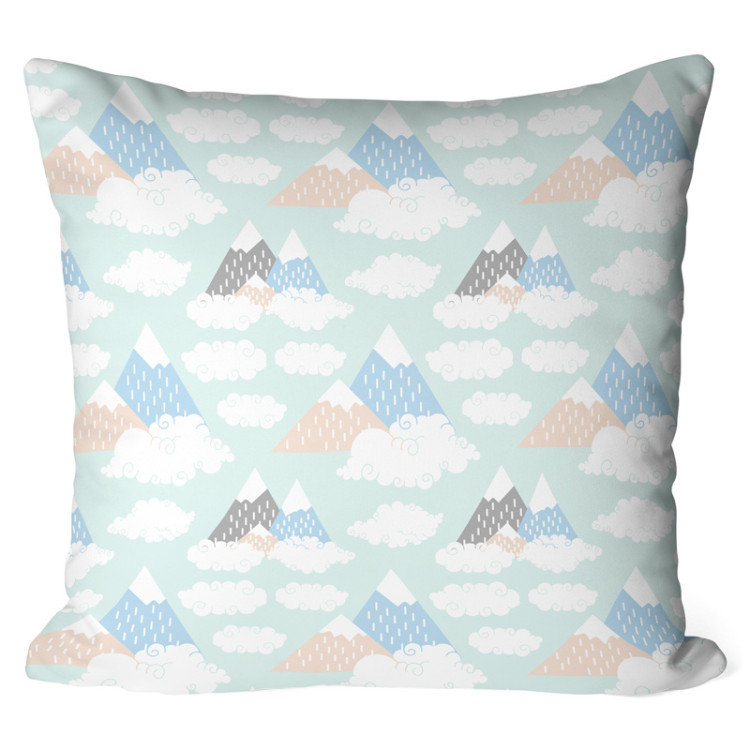 Decorative Microfiber Pillow On a mountain trail - composition depicting peaks and clouds cushions 147004