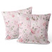 Decorative Velor Pillow Spring charm - vintage-style rose and magnolia on pale pink background 147104 additionalThumb 2
