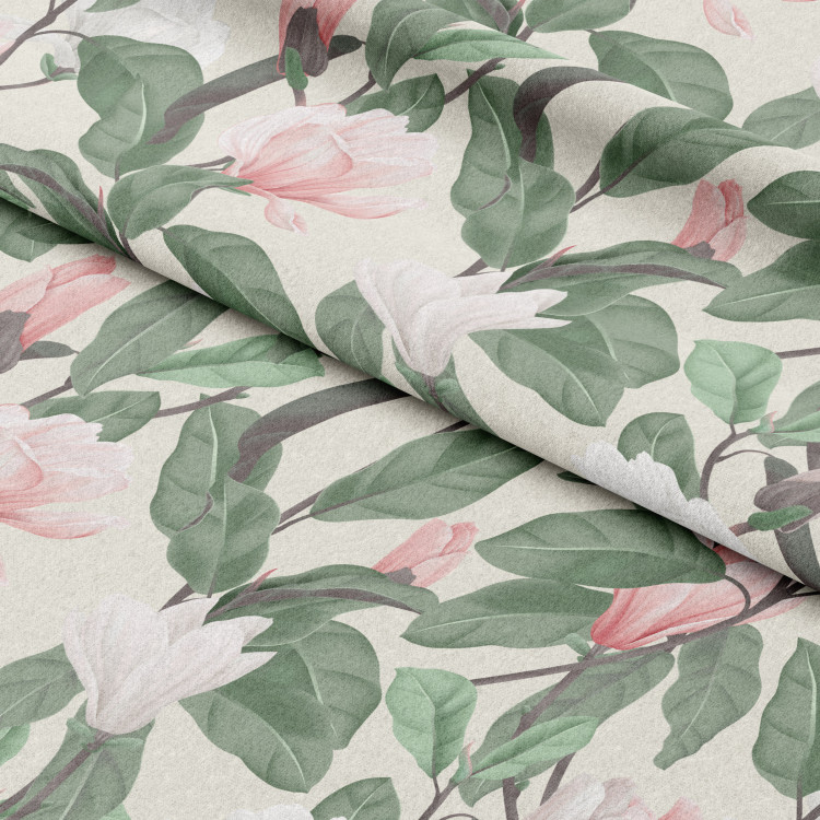 Decorative Curtain Gentle magnolias - subtle floral pattern in cottagecore style 147204 additionalImage 4