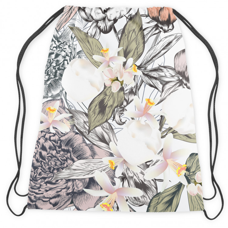 Backpack Floral impression - composition inspired by nature in green and grey 147704 additionalImage 2
