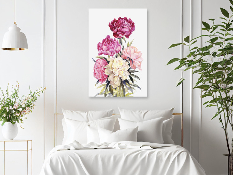 Canvas Print Bouquet of Flowers - Plants Arranged in a Beautiful Painted Composition 149804 additionalImage 3
