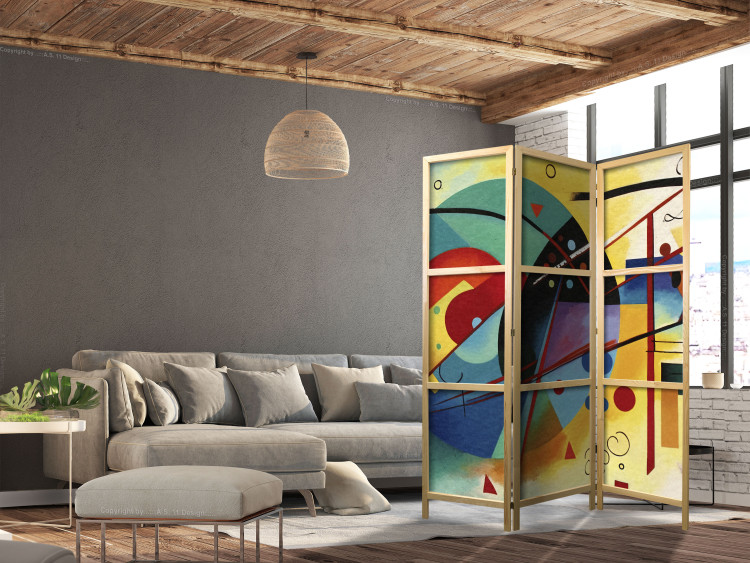 Room Divider Screen Colorful Abstraction - Composition Inspired by Kandinsky’s Work [Room Dividers] 151904 additionalImage 7