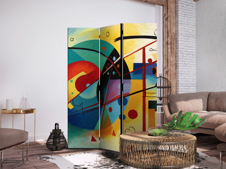 Room Divider Screen Colorful Abstraction - Composition Inspired by Kandinsky’s Work [Room Dividers] 151904 additionalImage 3
