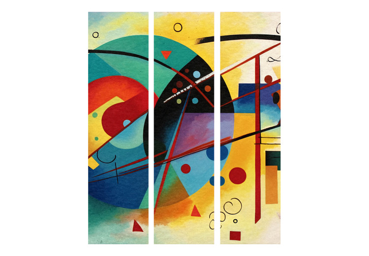 Room Divider Screen Colorful Abstraction - Composition Inspired by Kandinsky’s Work [Room Dividers] 151904 additionalImage 4