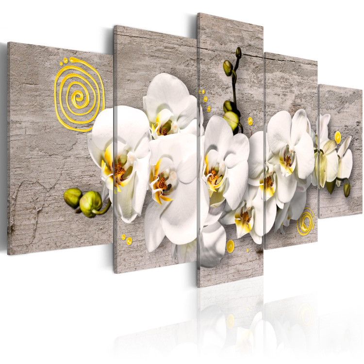 Canvas Print Sunny orchids - 5 pieces 58704 additionalImage 2