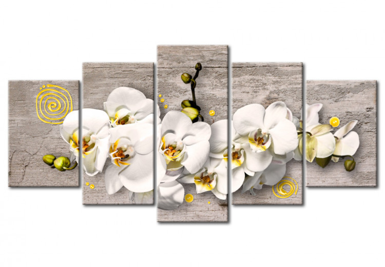Canvas Print Sunny orchids - 5 pieces 58704