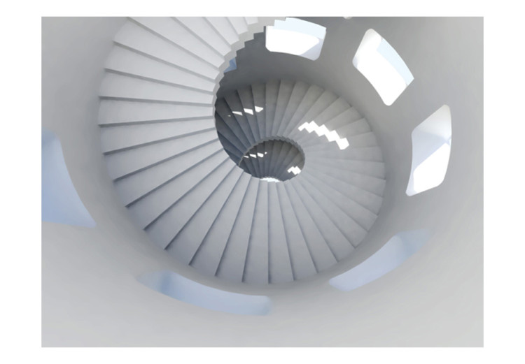 Wall Mural Interior Architecture - Spiral White Stairs with Bright Light from Windows 59804 additionalImage 1