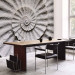Photo Wallpaper Stone Ammonite - Abstract Design in Grayish-white Seashell Pattern 61004 additionalThumb 7