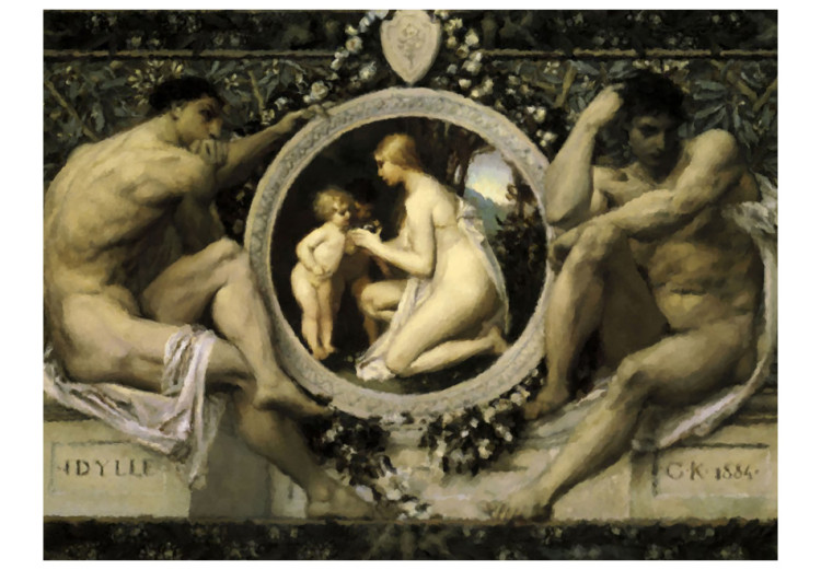 Photo Wallpaper Idyll Gustav Klimt - Silhouettes of naked men and women on a background 61204 additionalImage 1