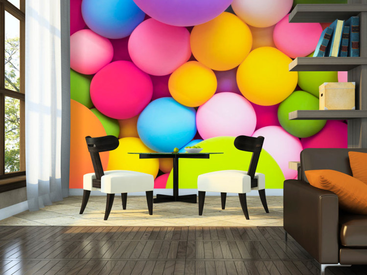 Photo Wallpaper Geometric abstraction - energetic motif full of colourful balls 88504