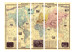 Room Divider Nouvelle Carte Du Monde - retro world map with French captions 95504 additionalThumb 3