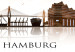 Canvas Print Chocolate Hamburg (1-piece) - City Architecture on Light Background 106214 additionalThumb 4