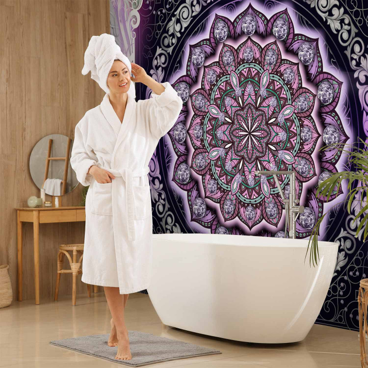 Wall Mural Stained glass in violets - abstract Mandala in patterns on a background of ornaments 108214 additionalImage 8