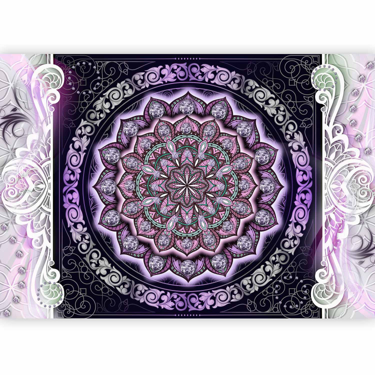 Wall Mural Stained glass in violets - abstract Mandala in patterns on a background of ornaments 108214 additionalImage 5