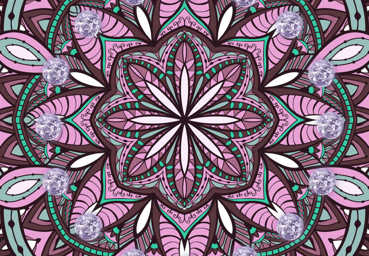 Wall Mural Stained glass in violets - abstract Mandala in patterns on a background of ornaments 108214 additionalImage 4