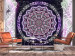 Wall Mural Stained glass in violets - abstract Mandala in patterns on a background of ornaments 108214
